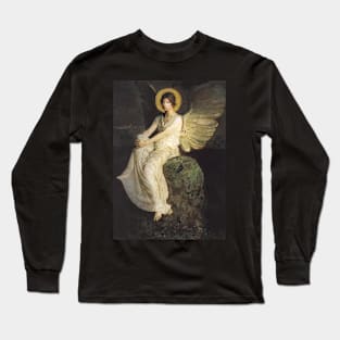 Winged Figure Seated Upon a Rock by Abbott Thayer Long Sleeve T-Shirt